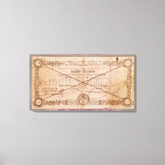 Toile 1000 Francs billet de 8 Floreal, An X (Recto)