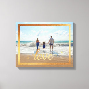 Toile 14x11 Love Typography avec Gold Frame