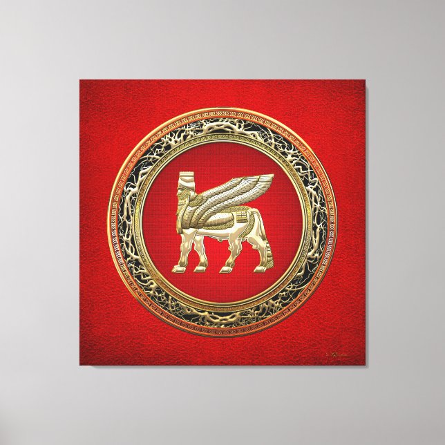 Toile [150] Lamassu à ailes babyloniennes [3D] (Recto)