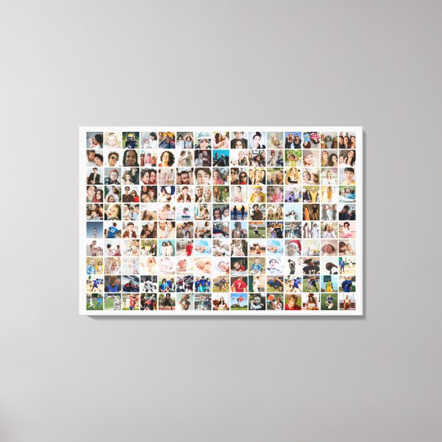 Toile 150 Photos Collage Photo Personnalisé Grille Carré (Recto)