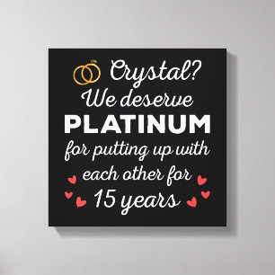 Toile 15ème anniversaire du Mariage I - Crystal Funny Co