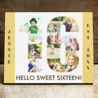 16e anniversaire Photo Collage Numéro 16 Neutre