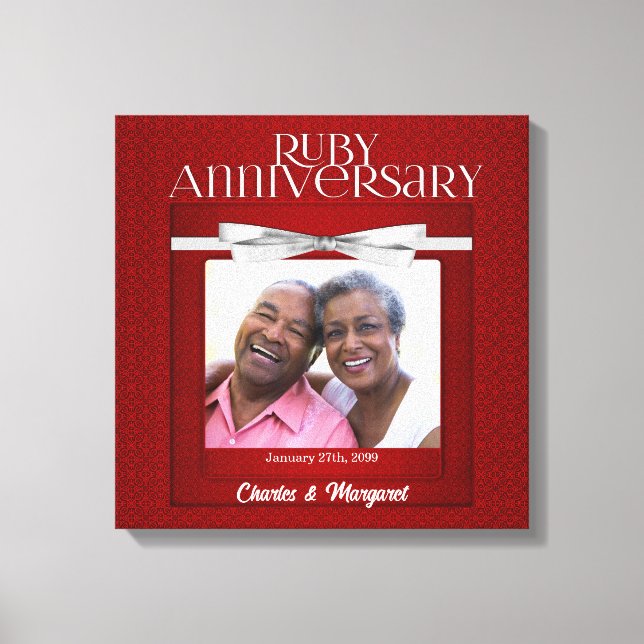 Toile 16x16 Ruby 60th Anniversary Photo Name (Recto)