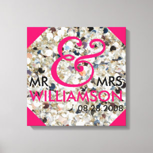 Toile 16x16 Wrapped Canvas Mariage Date Nom Art