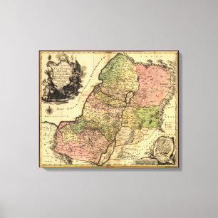 Toile 1759 Carte De L'Ancien Israël Avec Les 12 Tribus
