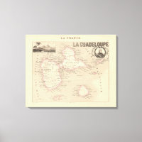 1858 Carte du département de Guadeloupe, Poster de