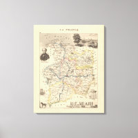 1858 Carte du département d'Ille et Vilaine, Franc