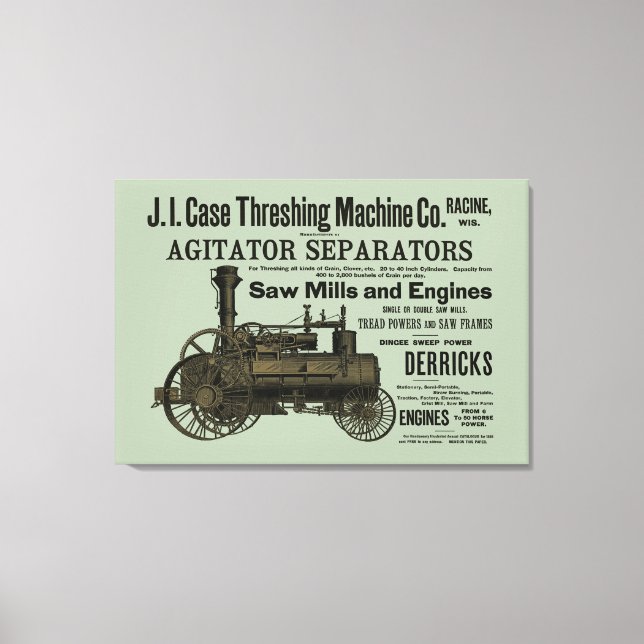Toile 1889 Threshing Machine Moteur à vapeur Ferme agric (Recto)