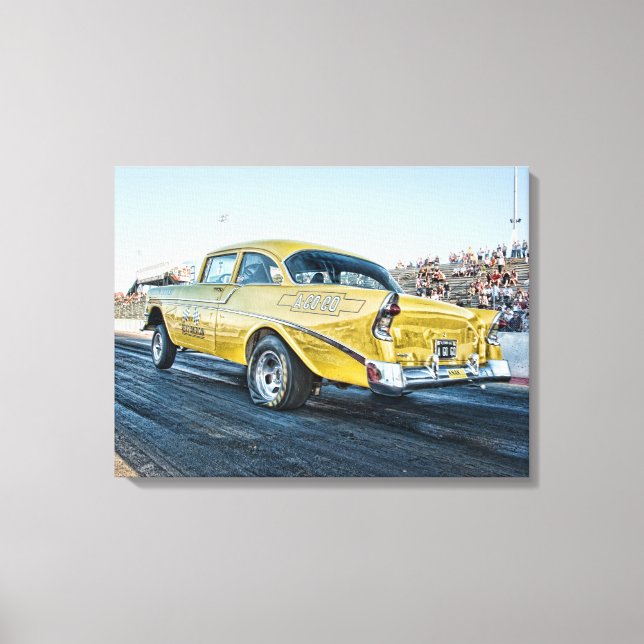 Toile 1956 chevy belair gasser à la bande de traînée (Recto)