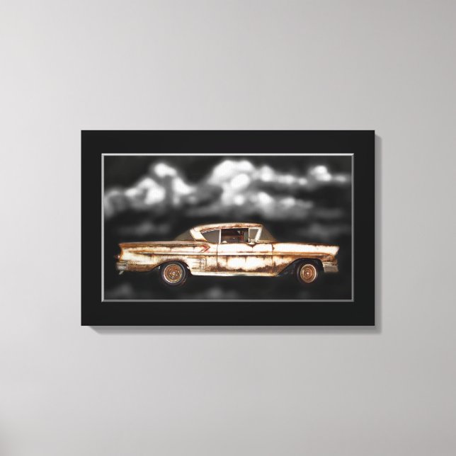 Toile 1958 Chevy Bel Air, voiture de chantier, voiture c (Recto)