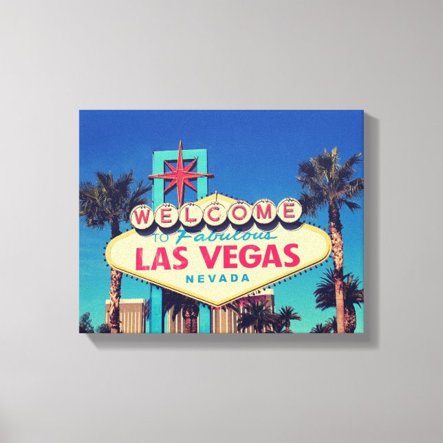 Toile 1980s Retro Bienvenue à Fabulous Las Vegas panneau (Recto)