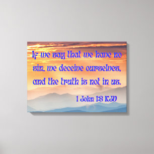 Toile 1 Jean 1:8 Bible Verset KJV Pic Wall Art