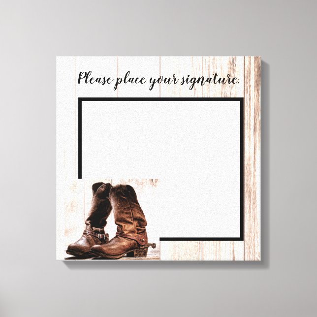 Toile 20"x20" Signature Canvas Bottes Pays Rustique Oues (Recto)