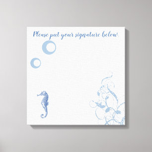 Toile 20"x20" Signature Canvas Seahorse Sea Ocean Beach