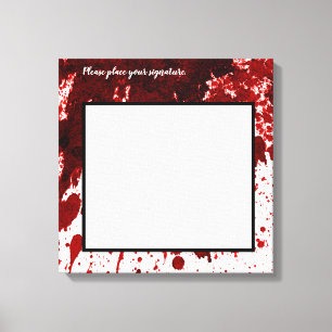 Toile 20"x20" Signature Canvas Splatter Sang Vampire Go