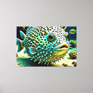 Toile 24_026, Puffer Fish,