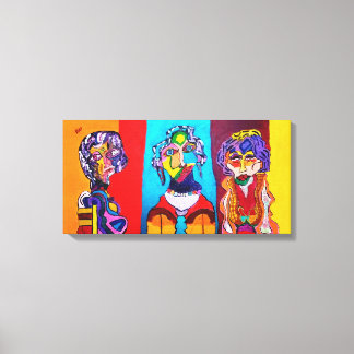 TOILE 24" X 12" ÉTIQUETTES ABSTRAITES DENRÉES IMPRIMÉES