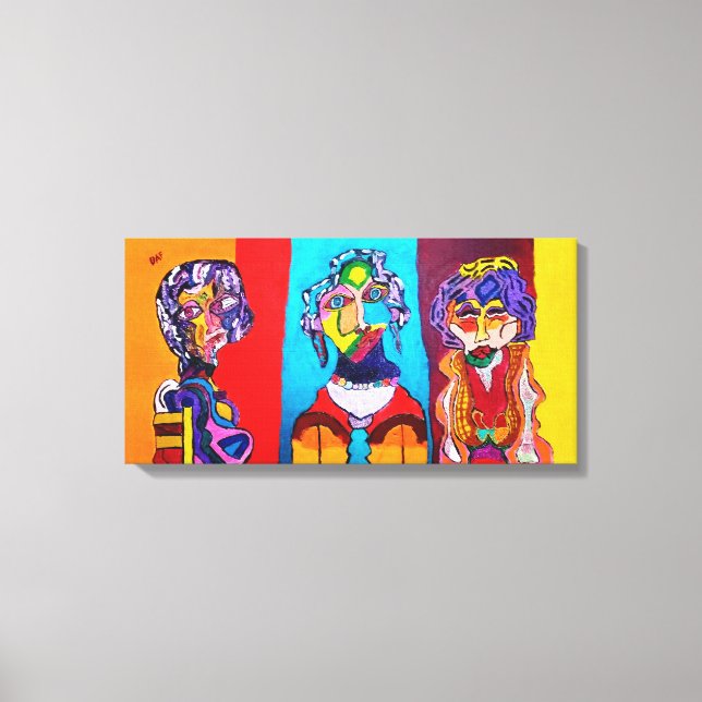 TOILE 24" X 12" ÉTIQUETTES ABSTRAITES DENRÉES IMPRIMÉES (Recto)