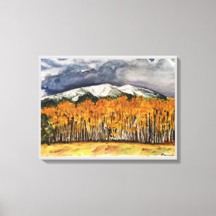 Toile 24x18 d'impression d'aquarelle de montagnes