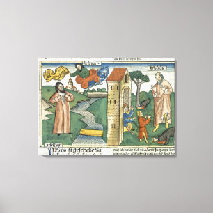 Toile 2 rois 2 1-24 Élijah monte au ciel dans un