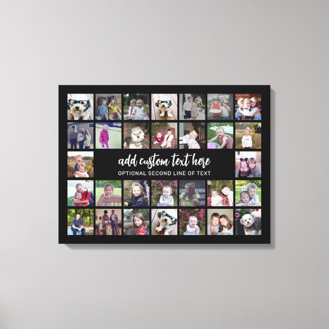 Toile 30 Grille de collage photo - 2 Zones de texte - no (Recto)