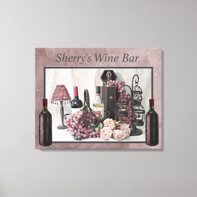 Toile 30" x 24" Bar à vin "Sherry's" (Recto)