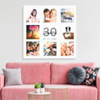 30e anniversaire photo collage blanc monogramme
