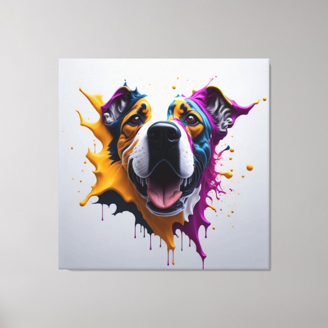Toile 3D Dog incredibly realistic, PREMIUM CANVAS PRINT (Recto)