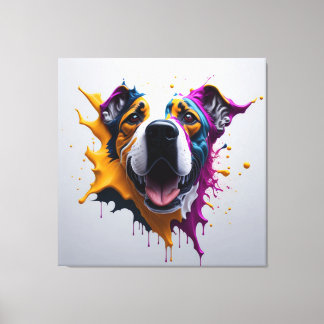 Toile 3D Dog incredibly realistic, PREMIUM CANVAS PRINT