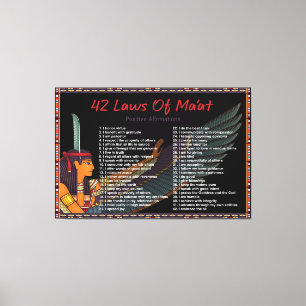 Toile 42 Lois De Maat - Affirmations Positives Canvas Pr