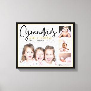 Toile 4 Photo Collage Les petits-enfants font la vie Gra