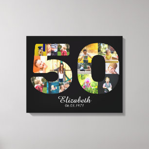 Toile 50e anniversaire Créez votre propre photo multipho