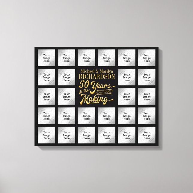 Toile 50e anniversaire Photo Collage ANNÉES DANS LA FABR (Recto)