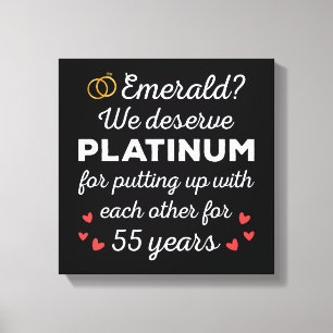 Toile 55e anniversaire du Mariage I - Emerald Funny Coup