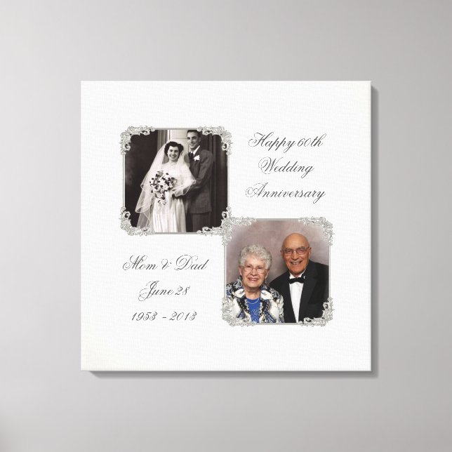 Toile 60e Anniversaire du Mariage Diamond Imprimer (Recto)
