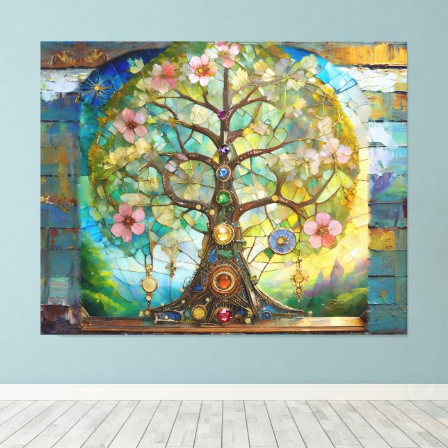 Toile 7 Chakra Blossoming Tree Of Life (Insitu (Plancher de Bois))