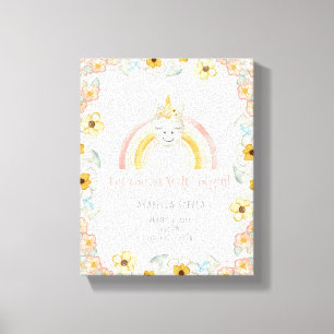 Toile 8x10 Birth Stat Magic Unicorn Baby Girl Aquarelle