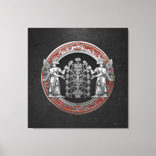 Toile [900] Deux Ninurtas d'argent avec arbre de vie