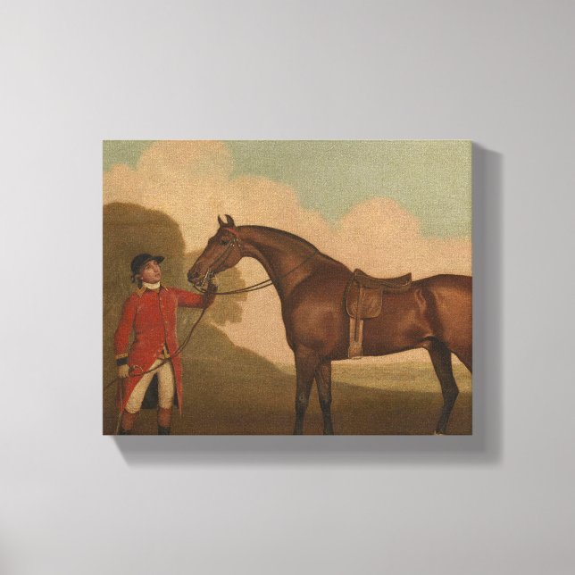 Toile "A Bay Horse with Groom" de George Stubbs (Recto)