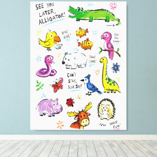 Toile À bientôt alligator – Pun d'au revoir mignon avec