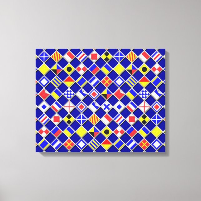 Toile à damiers Signal Nautique Drapeaux Décor (Recto)