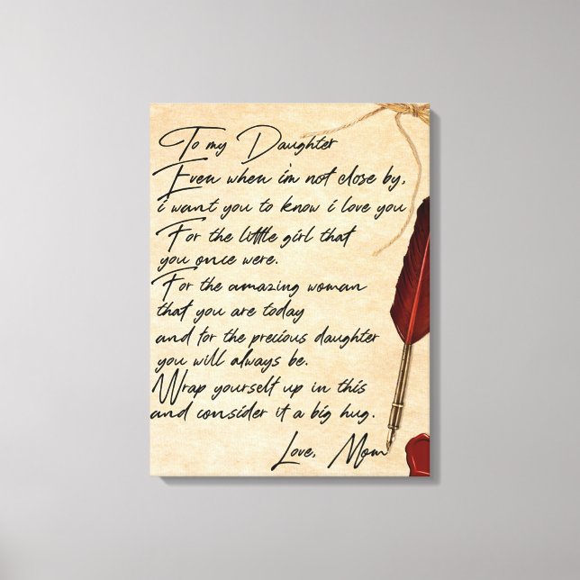 Toile À ma fille Cadeau d'anniversaire, mignonne maman C (Recto)