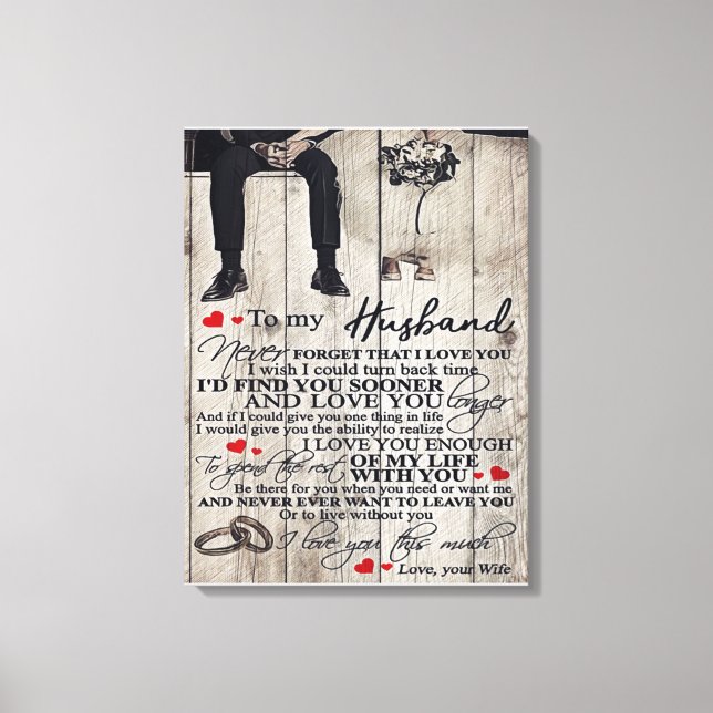 Toile À Ma Lettre De Mari, Citations D'Amour Cadeau (Recto)