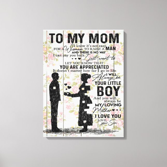 Toile À Ma Mère, Mère Cadeau Anniversaire, Lettre À Mama (Recto)
