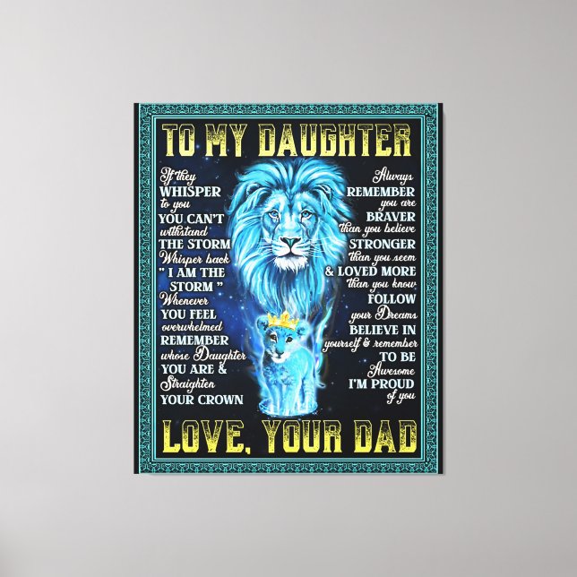 Toile À Mon Don Lion Fille, Don De Lion Papa (Recto)