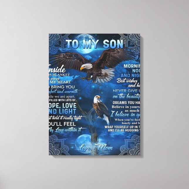 Toile À Mon Fils Cadeau Anniversaire, Cadeau À Mon Bébé  (Recto)