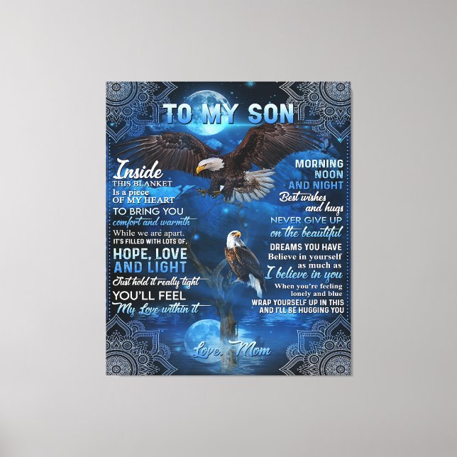Toile À Mon Fils Cadeau Anniversaire, Cadeau À Mon Bébé  (Recto)