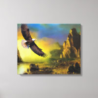 A Patriotic Design with Bald Eagle Flying