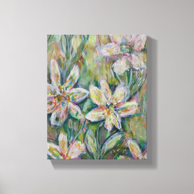 Toile à peinture florale impressionniste de 8 po x (Recto)