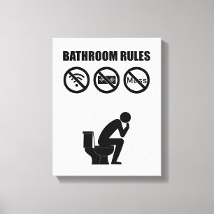Toile A Set of Bathroom Rules